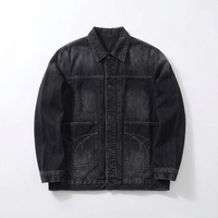 Vente en gros Nouvelle mode 2026 Veste en jean décontractée noire unie en coton délavé pour hommes Vestes en jean personnalisées pour hommes