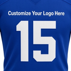 High Quality American Football Jersey V-Neck Short Sleeve Fitted Uniform with <b>Padded</b> <b>Pants</b> Blue Red White Team Numbers - Product Image 5