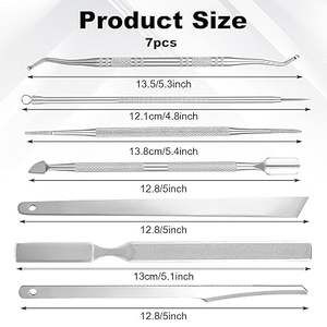 Kit de Herramientas de Acero Inoxidable de Alta Calidad para Uñas Encarnadas, Elevadores de Uñas, Herramientas de Pedicura Seguras para Uso Quirúrgico, para Tratamiento de Uñas y Alivio del Dolor - Product Image 2