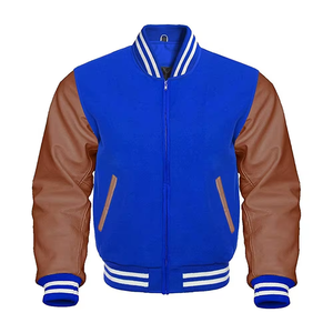 Veste varsity pour homme, rayée blanc-vert, coupe classique, fermeture boutonnée, col montant, style décontracté, en toile, pour l'hiver - Product Image 5