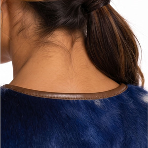 Chaleco de Piel de Vacuno con Cierre Lateral para Mujer, Chaleco sin Mangas de Piel de Vacuno, Prenda de Moda para Mujer - Product Image 4