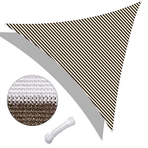 Tenda Parasole Triangolare 25x25x25 cm Caffè e Bianco - Vele e Reti Ombreggianti Accattivanti - Product Image 1