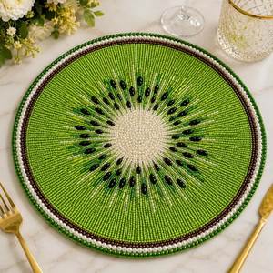 Set de table décoratif moderne fait main, écologique, perlé, motif floral, décoration d'intérieur haut de gamme, finition artisanale, élégant - Product Image 6