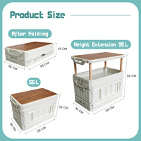 Boîte de rangement pliable en plastique pour accessoires de camping vente en gros
