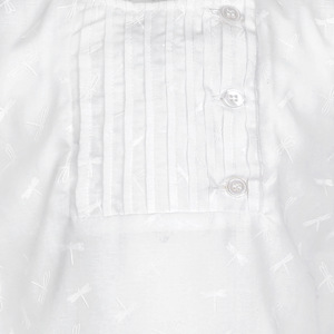 Camisa de Algodón Vintage de Alta Calidad para Niña, Blanca, de Manga Corta con Estampado Animal y Tres Botones, de Secado Rápido - Product Image 3