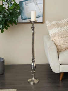 <b>Tall</b> Silver Metal Handmade Eco-Friendly <b>Candlestick</b> Holder Elegant Pillar Candle Stand Wedding Centerpiece Table Decor Luxury - Product Image 3