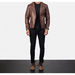 Chaqueta de Cuero de Piel de Oveja Personalizada para Hombre con Parches, Cuello Alto, Patrón de Letras y Logotipo Grabado - Transpirable para Invierno y Exteriores - Product Image 3