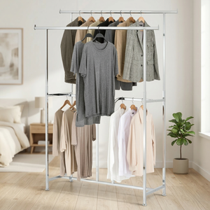 Estante de ropa rodante industrial comercial resistente al por mayor estante de ropa de metal fabricante de Taiwán - Product Image 1