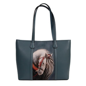 Bolso Tote de Cuero Hecho a Mano con Estampado de Caballo, Bolso de Hombro de Gran Capacidad, Bolso Vintage para Mujer para Uso Diario - Product Image 1
