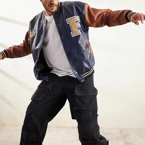 UNIQUE CLOTHING Blouson Bomber en Cuir pour Homme de Qualité Supérieure, Personnalisable, Imperméable, Col Montant, Style Urbain Tendance Hiver - Product Image 3