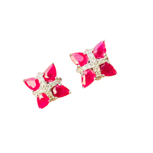 Venta directa de fábrica, pendientes finos de tuerca para mujer, hermosa nueva colección, regalo de rodio americano de rubí con forma de pera Natural a la moda - Product Image 1