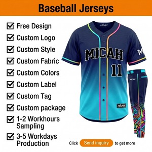 Camiseta de Béisbol Personalizada al por Mayor con Estampado por Sublimación para Hombre - Uniforme Deportivo Transpirable de Manga Corta con Cuello en V y Botones - Product Image 5
