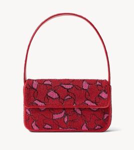 Colección de Bolsos de Lujo Hechos a Mano con Cuentas, Bolsos de Hombro Cuadrados con Cuentas Florales, Bolsos de Noche Rojos Vintage para Mujer, Elegantes y a la Moda - Product Image 3