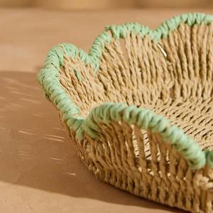 Slim Woven Seagrass Decorative Woven Tray With Color Accent For Serving, Home Styling And <b>Table</b> Display Tray Decor - Product Image 4