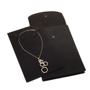 Pochette Organisateur de Colliers Rectangulaire en Daim Imprimé Japonais Grande Capacité avec Structure Pliable 180x255x15mm - Product Image 1