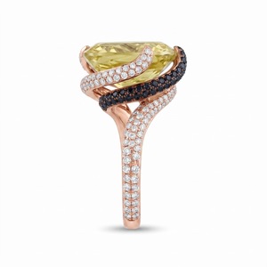 Anillo de Diamantes de Corte Ovalado Cultivados en Laboratorio en Oro de 18K para Mujer, con Diamantes Blancos de Corte Brillante en las Laterales, Estilo de Compromiso de Lujo - Product Image 3