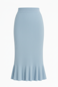 Falda Midi Casual de Lana Acanalada para Mujer, Corte A, Cintura Alta, Ajuste Elástico Cómodo, Elegante, Venta al Por Mayor - Product Image 6