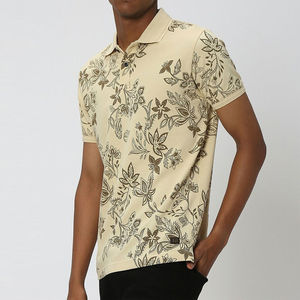 Polo homme personnalisé de qualité supérieure, couleur crème, imprimé par sublimation, manches courtes, décontracté, respirant, en tissu polyester - Product Image 6
