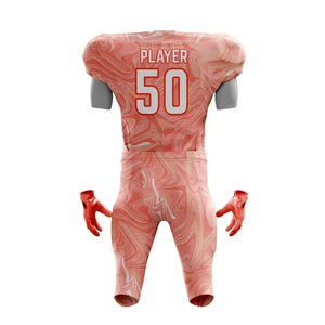 Ensemble de maillot et pantalon de football américain personnalisé pour hommes, anti-humidité, impression par sublimation, grandes tailles, 100 % polyester, OEM ODM - Product Image 2