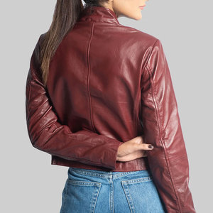 Chaquetas de Cuero 100% con Diseño Completo para Invierno, Chaqueta de Cuero Genuino de Oveja para Mujer, Venta al Por Mayor - Product Image 2