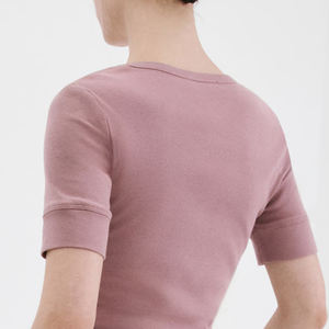 T-shirt décontracté pour femme, col rond, toucher doux, personnalisable avec logo, prix abordable - Product Image 6