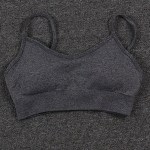 Top Deportivo de Yoga para Mujer, Talla Grande, Sin Costuras, Tirantes Finos, Cuello Redondo, Alta Sujeción, Transpirable, Color Verde Sólido - Product Image 6