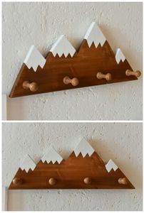 <b>Rustic</b> <b>Wooden</b> Wall Key Holder Organizer with Shelf and Metal Hooks for Entryway Home Decoration and Key Storage - Product Image 4
