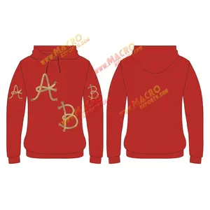 เสื้อฮู้ดขนแกะแฟชั่นสำหรับผู้ชายผ้าโพลีเอสเตอร์/ ผ้าฝ้ายแบบซ้อนทับสีตัวหนาระบายอากาศได้ดีแห้งเร็ว - Product Image 1