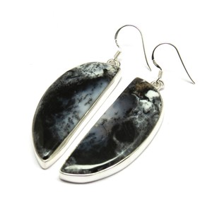 Pendientes de Plata de Ley con Ópalo Dendrítico, Estilo Bohemio, de Fresh Island Shri Ashapura Jewels, Joyería Fina de Plata - Product Image 3