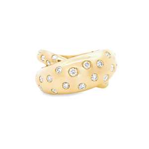 Anillos Solitarios Cruzados con Diamantes Cultivados en Laboratorio de Corte Redondo Personalizados, Venta al por Mayor de Oro de 14k y 18k - Product Image 1