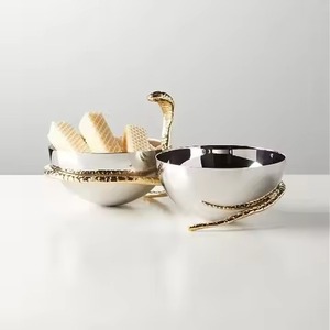 Festive Metal Dry Fruits Bowl Snack Serving Dish Decorative Dining Table Centerpiece Gift - Product Image 4