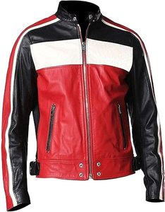 Top Selling Zipper Closure Street <b>Racer</b> <b>Jacket</b> Low MOQ Custom Branding Sheepskin Leather Made Biker Outerwear Coats Male - Product Image 3