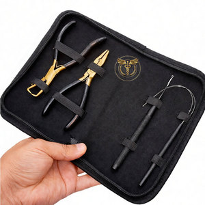 Professional Hair Extension Tool Kit Set Stainless Steel Pliers Loop <b>Needle</b> <b>Threader</b> for Micro Ring & Keratin - Product Image 3