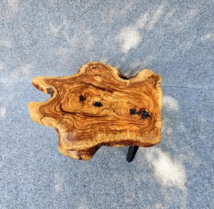 Wild Olive Live Edge <b>Coffee</b> <b>Table</b> – Handcrafted Olive Wood Slab <b>Table</b> with Modern Legs Rustic Handmade Furniture Decor - Product Image 3