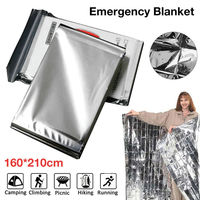 Couverture de survie d'urgence 160x210CM, imperméable, isolante thermiquement, feuille de maintien au chaud pour le camping, la randonnée et la chasse