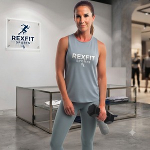 REXFITSPORTS 2026 Custom <b>Women</b>’s Gym <b>Tank</b> <b>Top</b> Yoga Leggings Set Breathable Fitness Sportswear Private Label Activewear - Product Image 5