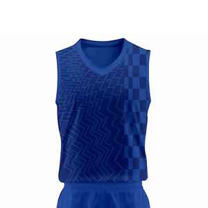 High Quality Deep Blue <b>Colour</b> Featuring Digital Printed Material And Reinforced Seams Unisex Volleyball Uniform - Product Image 4