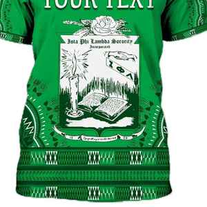 Camiseta personalizada Iota Phi Lambda, diseño Dashiki de rosa blanca, LT7 verde esmeralda, camiseta de la hermandad Iota Phi Lambda - Product Image 4