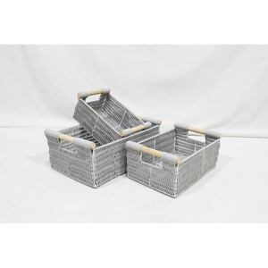 Cestas de Almacenamiento Tejidas con Asa, Organizadores, Cajas Decorativas, Cestas de Mimbre, Cestas de Polipropileno para Almacenamiento - Product Image 3