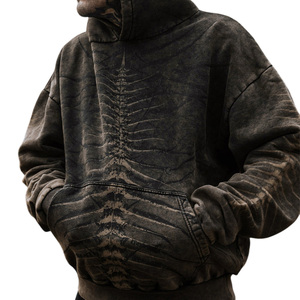 Sweat-shirt Streetwear délavé à l'acide personnalisable, en coton épais 100%, coupe ample, écologique, vêtement de mode - Product Image 1