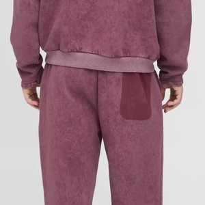 ชุดวอร์มผู้ชายราคาประหยัดสำหรับฤดูหนาว ลายพิมพ์สไตล์แอซิดวอช สำหรับออกกำลังกายและวิ่งจ๊อกกิ้ง ผ้าฝ้าย 100% ขายส่งแบบสองชิ้น - Product Image 5