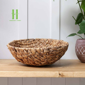 Customizable Eco-Friendly Boho Style <b>Water</b> Hyacinth Tray Basket Storage Bowl Serving Food <b>Container</b> OEM From Vietnam Factory - Product Image 1