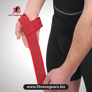Support de poignet réglable avec fermeture auto-agrippante antidérapant pour musculation et entraînement de force unisexe rouge - Product Image 3