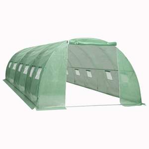 Grande serre de jardin durable avec structure en acier galvanisé et tissu en maille PE verte, produit durable - Product Image 2