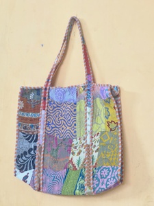 Bolso Tote de Algodón Ligero Estilo Vintage, Bolso de Hombro Acolchado Hecho a Mano, Bolso Reutilizable para Compras, Bolso de Viaje Estilo Boho para Uso Diario - Product Image 3