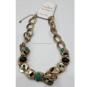 Hannan Hadicraft, collar de cuentas de último diseño con colgante de cuentas de resina de perlas, joyería colorida del fabricante de la India - Product Image 4