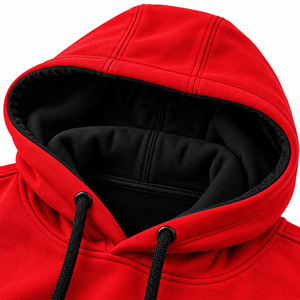Men's <b>Red</b> Sleeveless Hooded Tank <b>Top</b> With Pockets Casual Knitted <b>Vest</b> Solid Color Design - Product Image 4