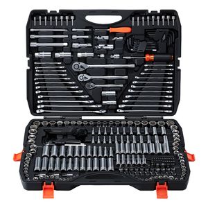 Set di Attrezzi Meccanici da 308 Pezzi con Chiavi a Bussola da 1/4, 3/8, 1/2 Pollici, Sistema SAE e Metrico - Product Image 1