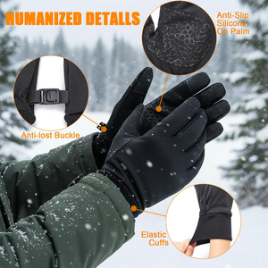 Wholesale Custom Made Winter <b>Gloves</b> Windproof Outdoor Sports Running Motorcycle <b>Touch</b> Screen Non-slip Warm Full Fingers <b>Gloves</b> - Product Image 3