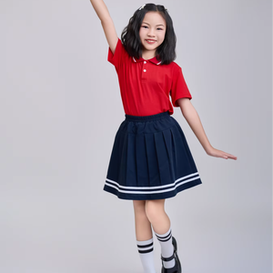 Camiseta Polo Escolar Primaria para Niños FMF, Uniforme Unisex Rojo, Tejido de Poliéster y Elastano 50D - Product Image 1